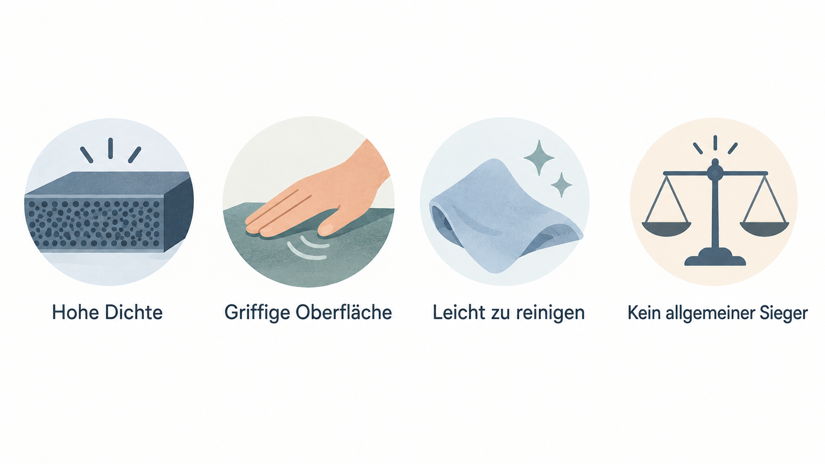 A numbered checklist of the five checks stated in the section: besonders feste Basis, Ausrichtungshilfen, Transport zur Klasse, konkrete Pflegeanleitung and aktuell angebotene